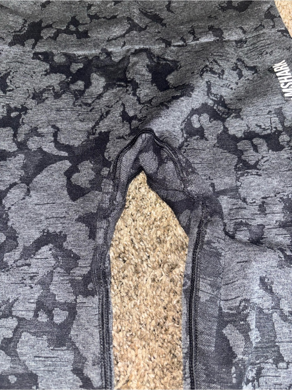 Gymshark Adapt Gray and Black Camo Cropped Leggings - Picture 8 of 8